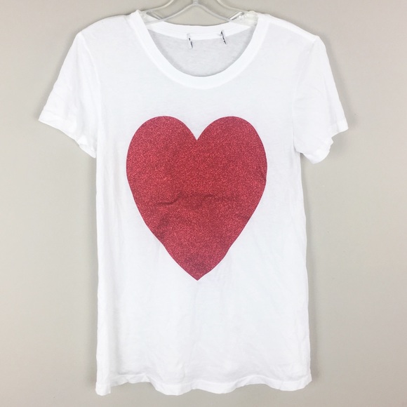 Wildfox Tops - WILDFOX | Heart Graphic White Tee - A26